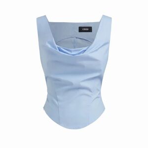 Cider Sky Blue Sleeveless Blouse